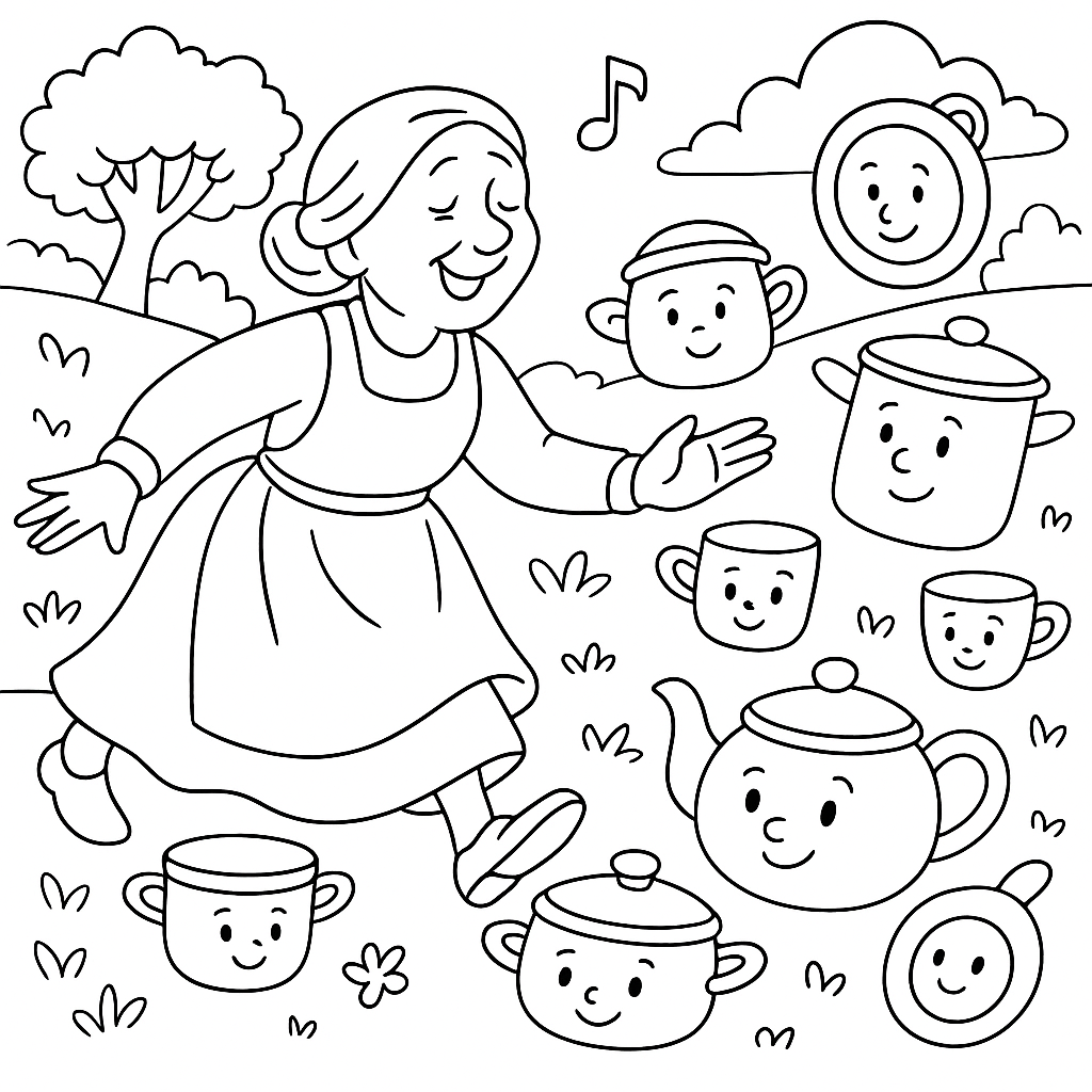 Раскраска по сказке "Федорино горе"