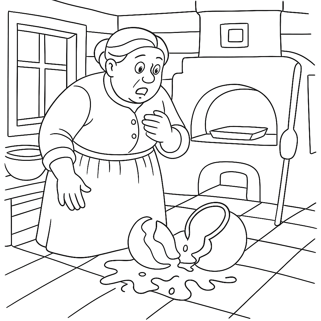 Раскраска по сказке "Горшок"