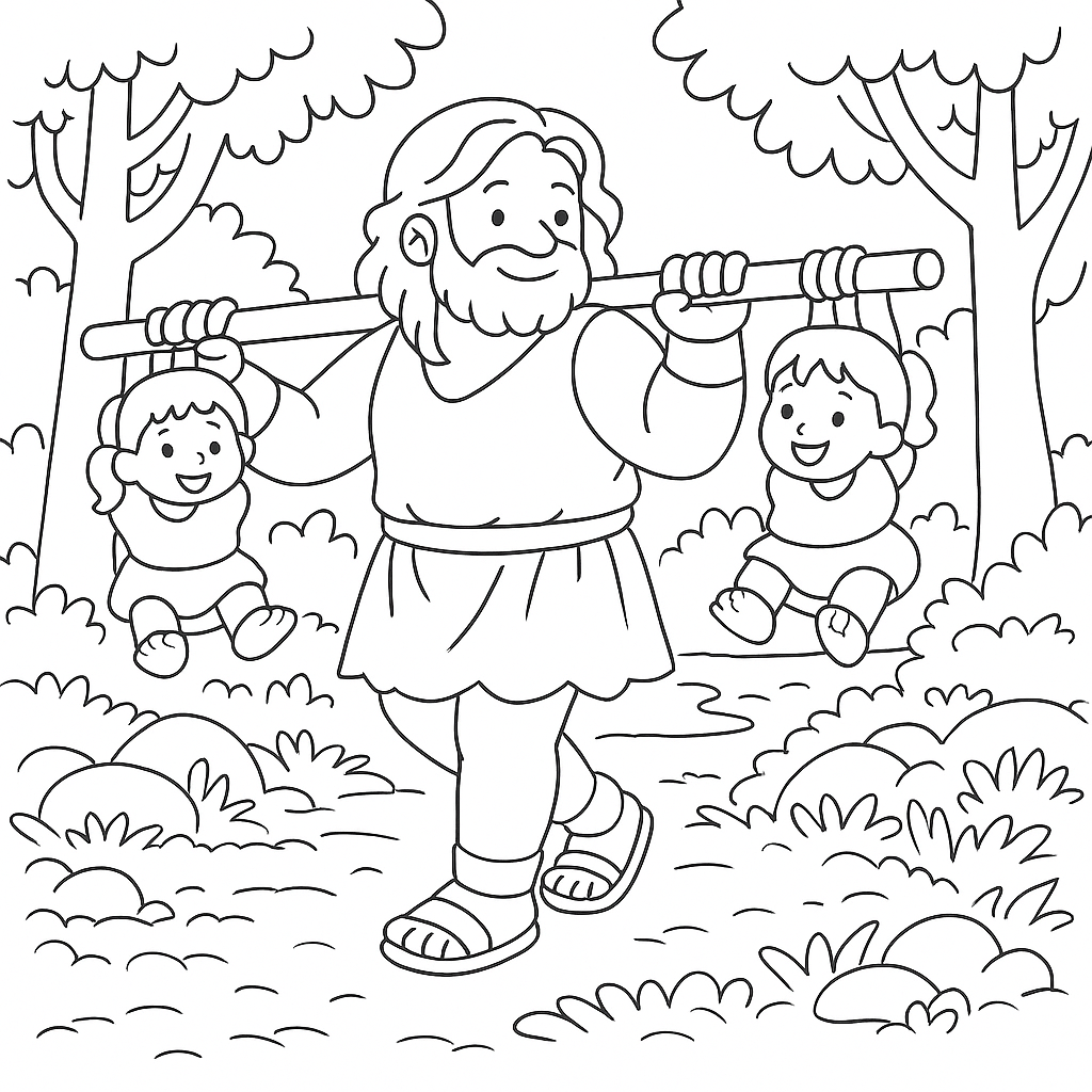 Раскраска по сказке "Геракл у омфалы"