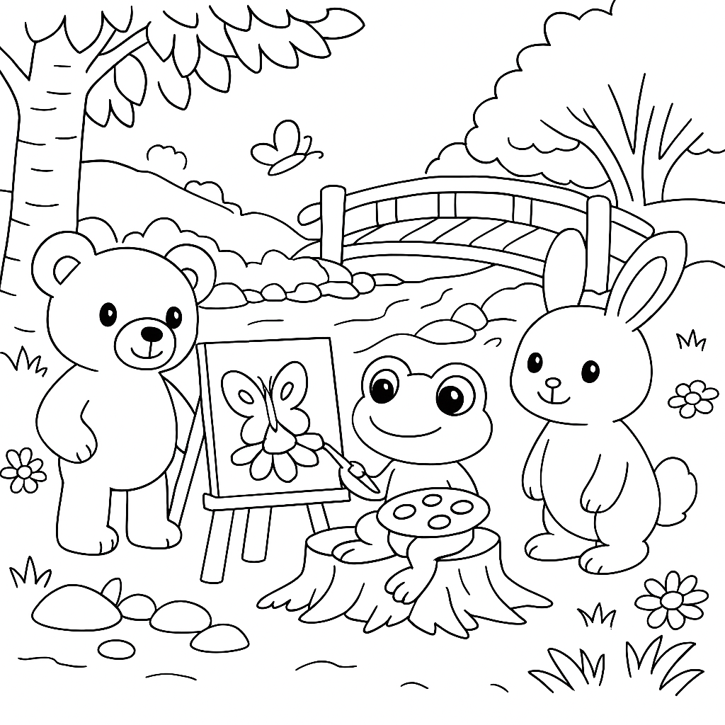 Раскраска по сказке "Разноцветные зверята"