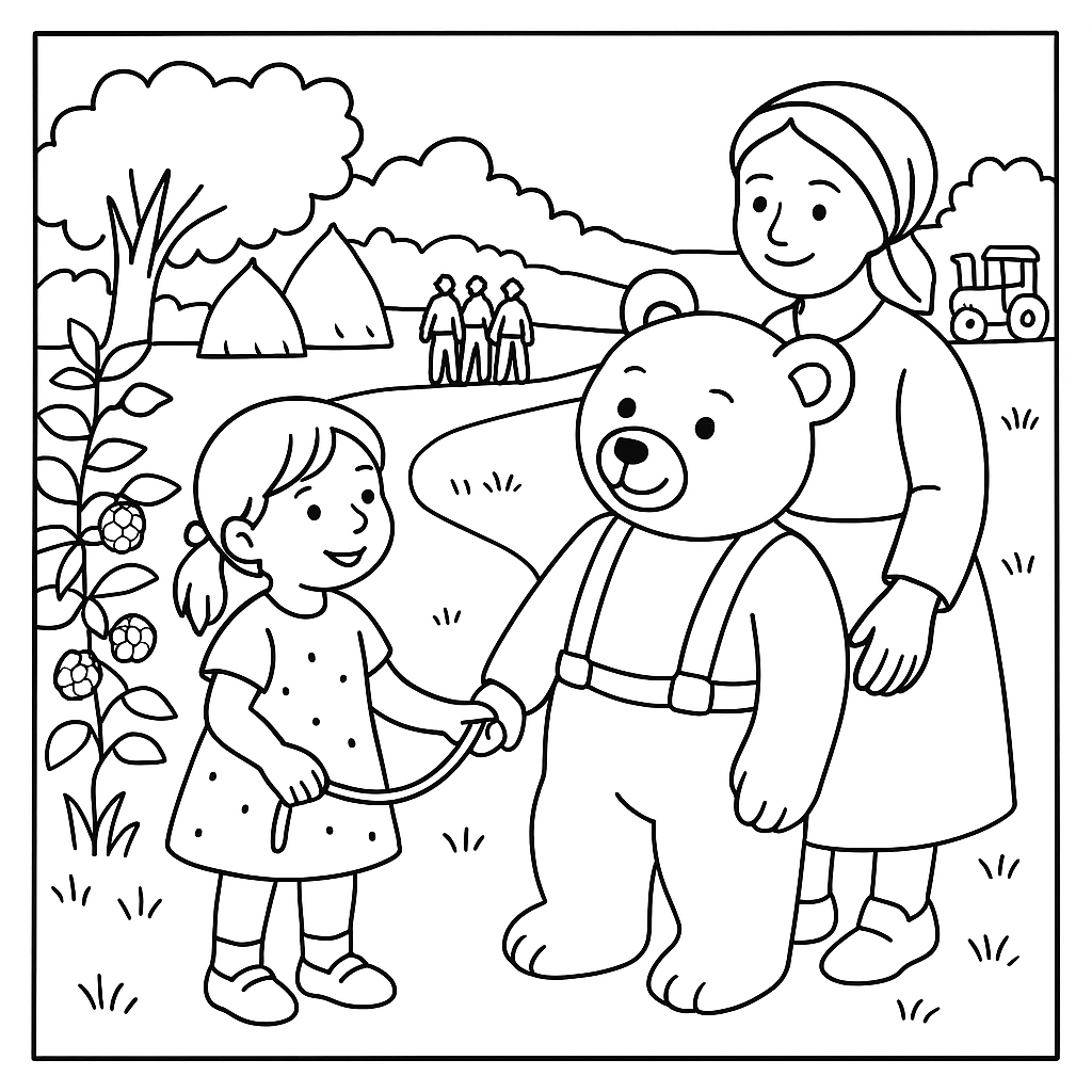 Раскраска по сказке "Аришка-трусишка"