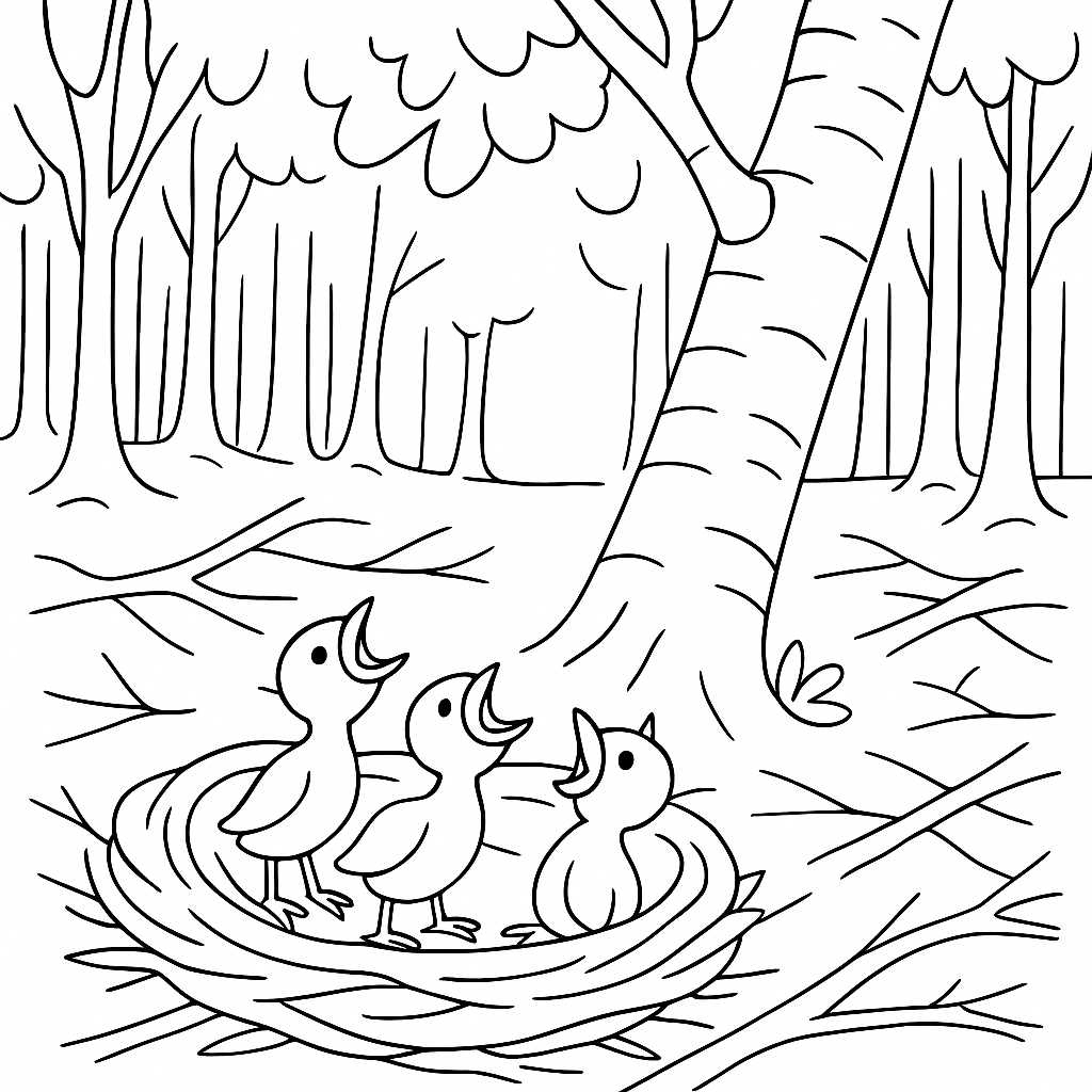 Раскраска по сказке "Этажи леса"