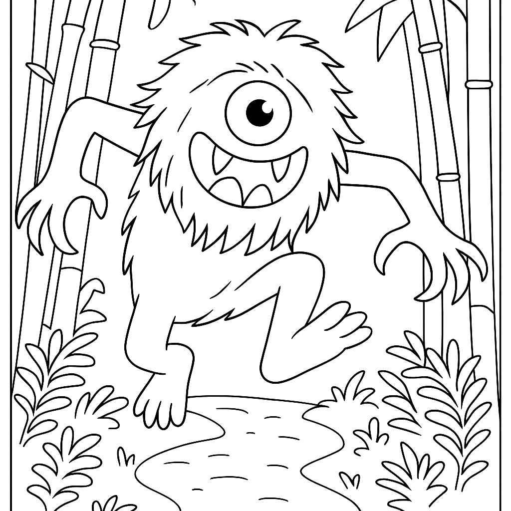 Раскраска по сказке "Горное чудище — омои"