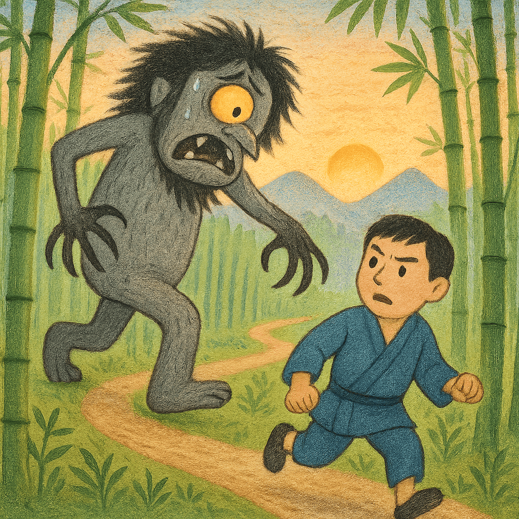 Омои испуганно убегает на край света от бочара