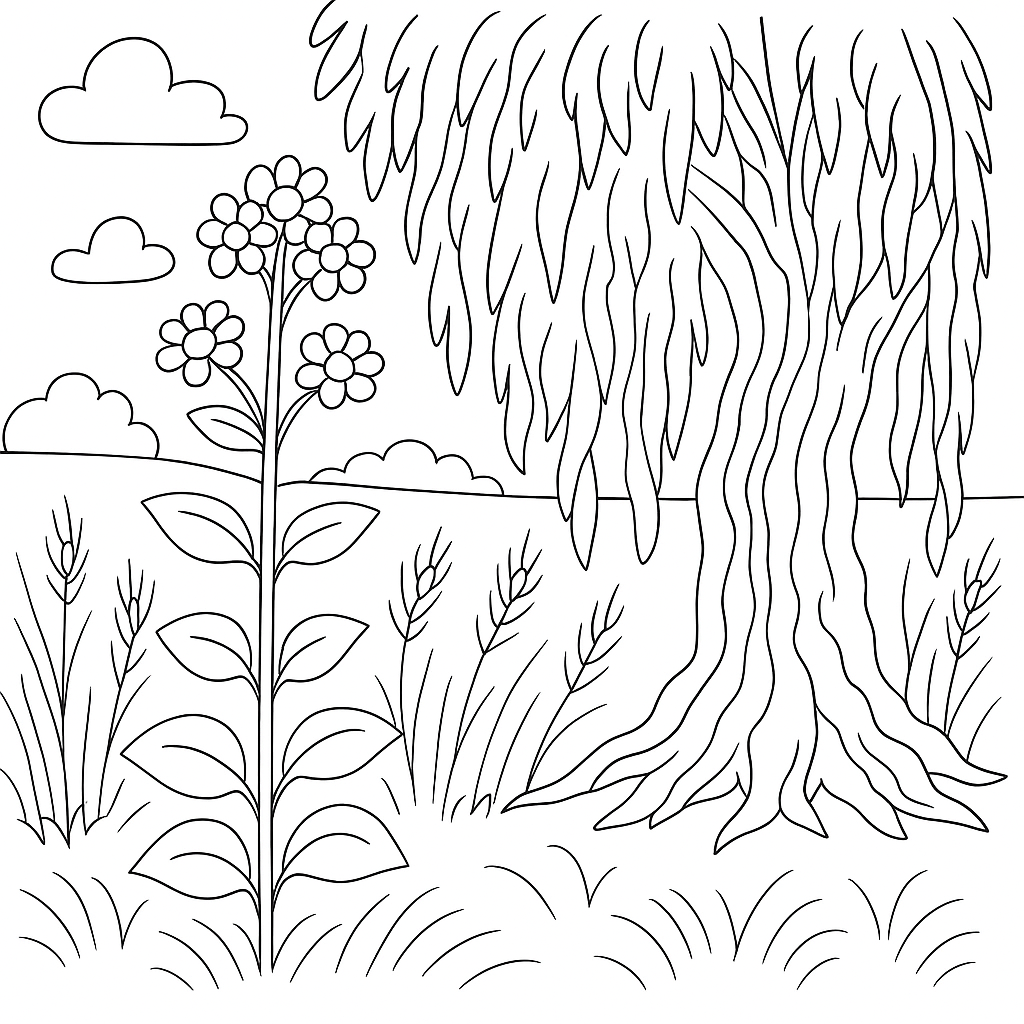 Раскраска по сказке "Гречиха"