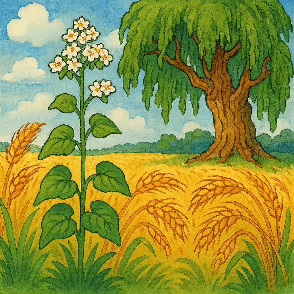 Гречиха на фоне поля