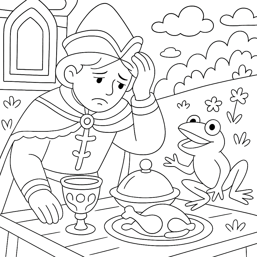 Раскраска по сказке "Иван Царевич и Царевна лягушка"