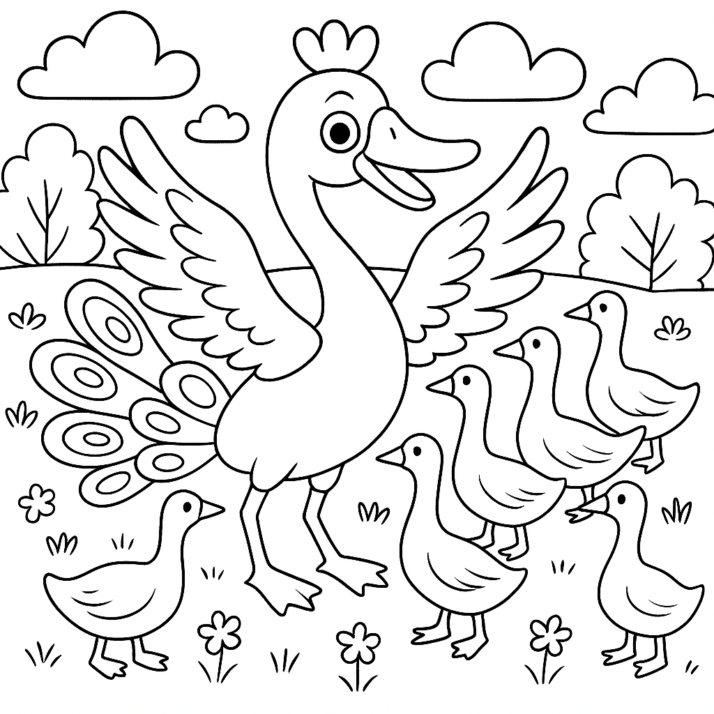 Раскраска по сказке "Это что за птица?"