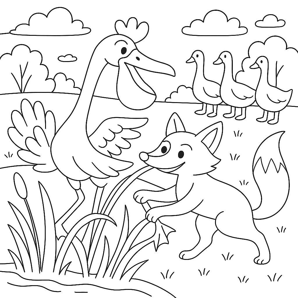 Раскраска по сказке "Это что за птица?"