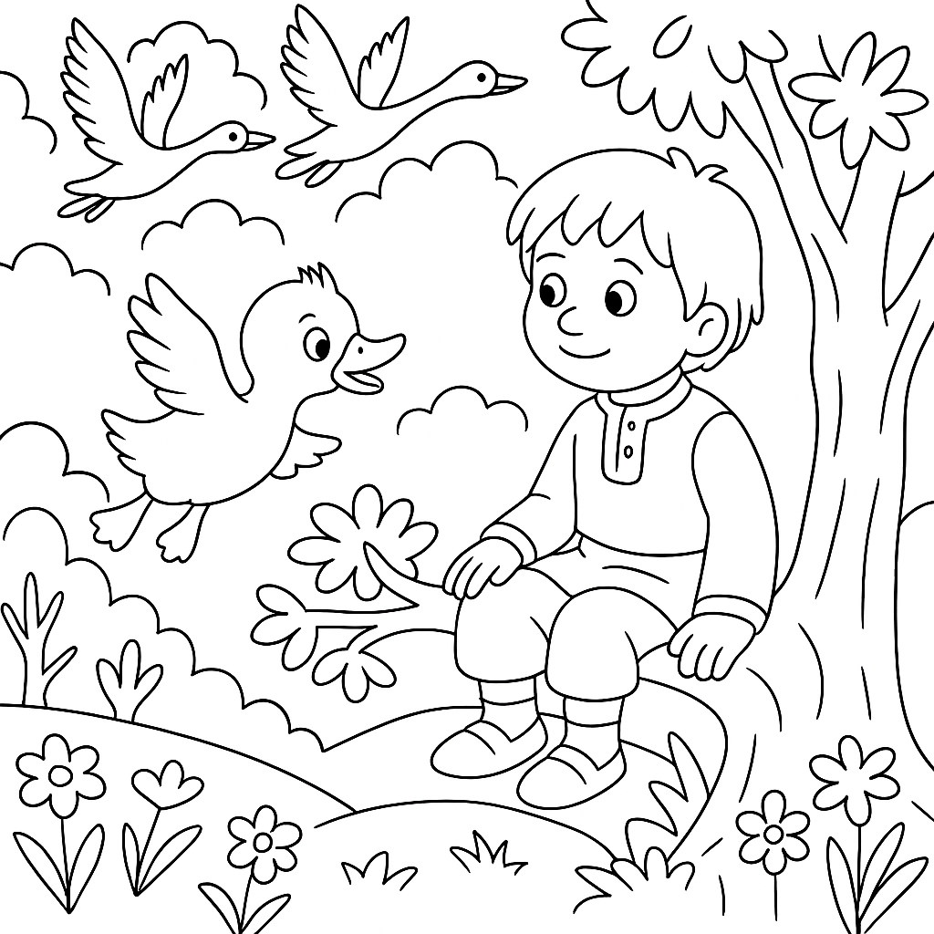 Раскраска по сказке "Терешечка"