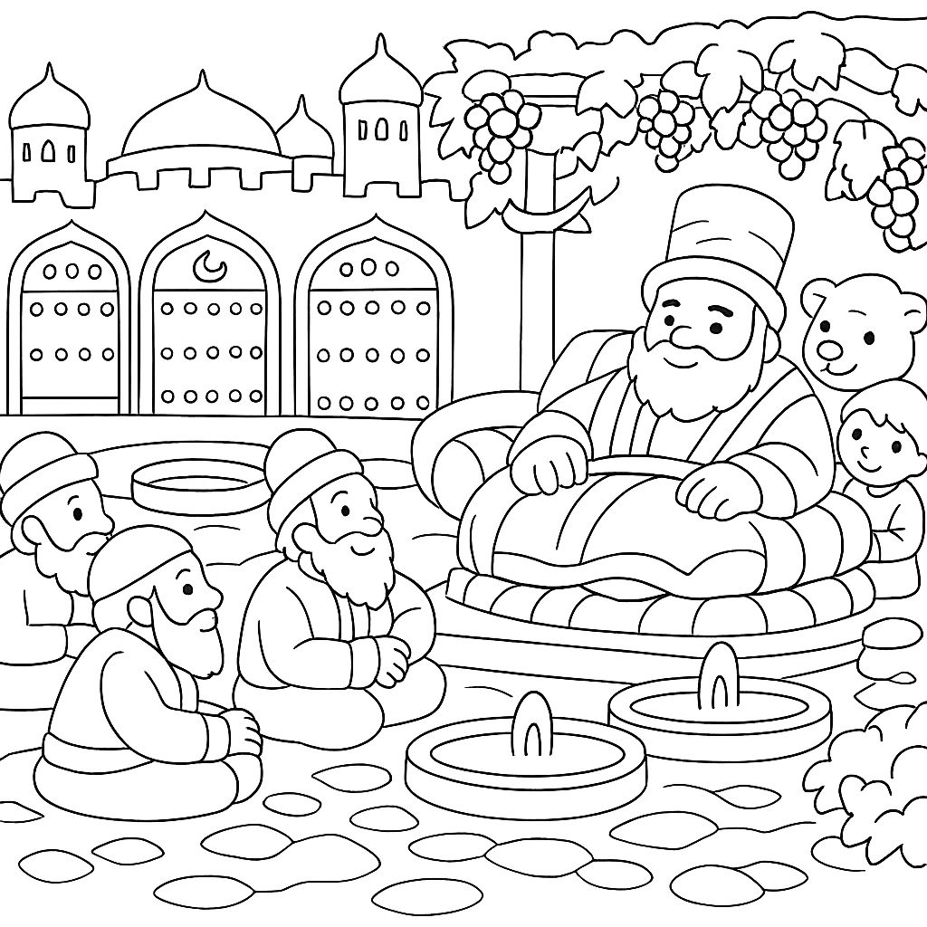 Раскраска по сказке "Говорящий верблюд"