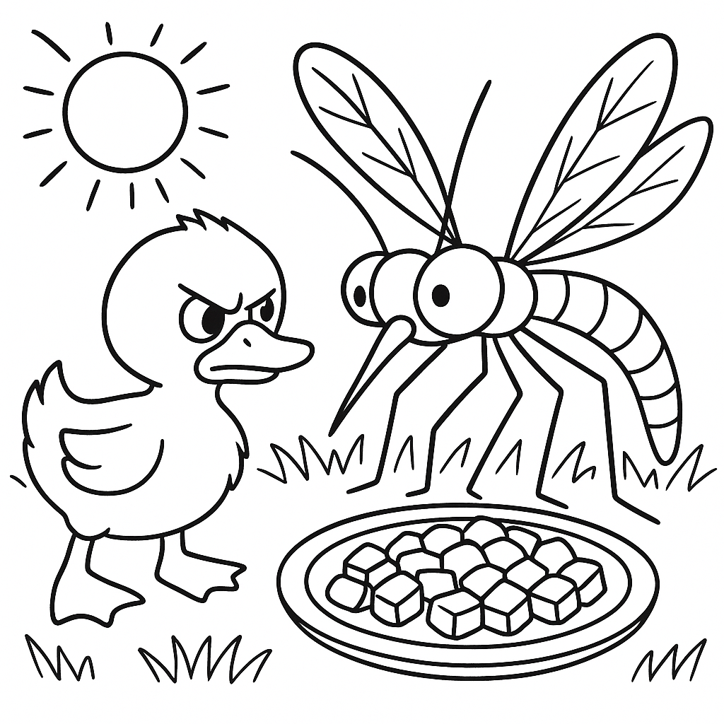 Раскраска по сказке "Храбрый утёнок"