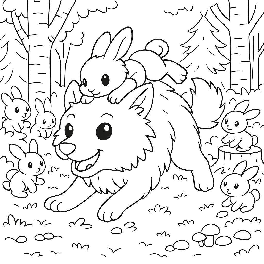 Раскраска по сказке "Сказка про храброго зайца-длинные уши, косые глаза, короткий хвост"