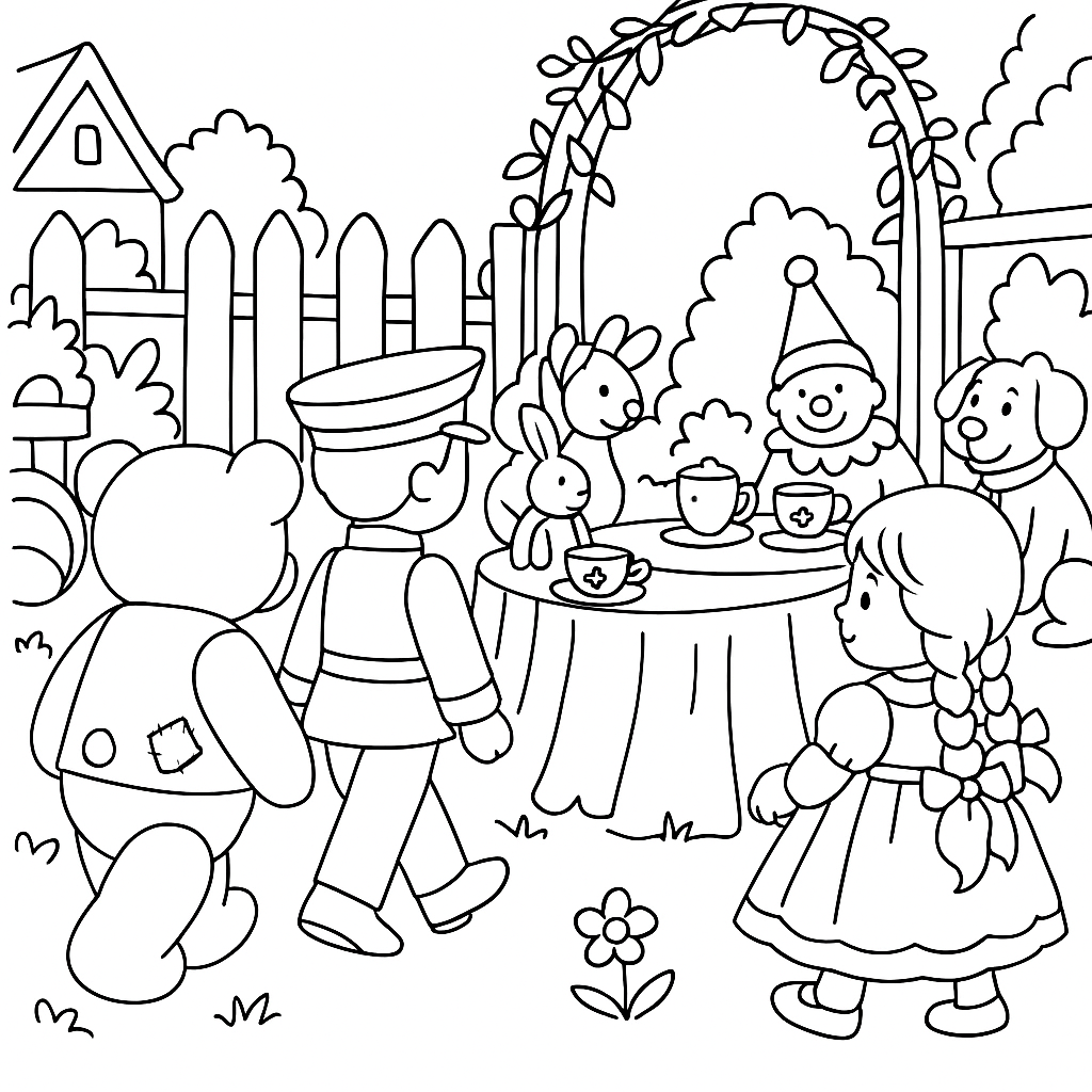 Раскраска по сказке "Праздник для медвежонка Миши"