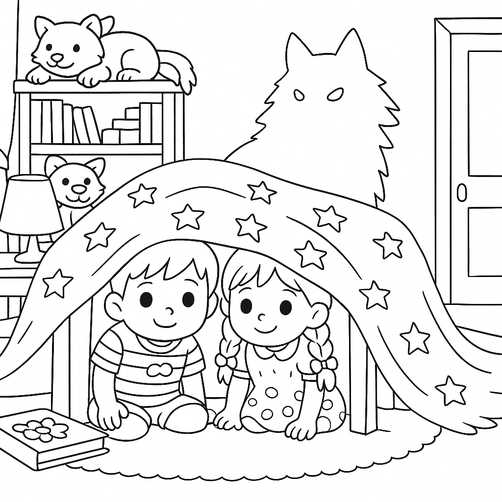 Раскраска по сказке "Затейники"