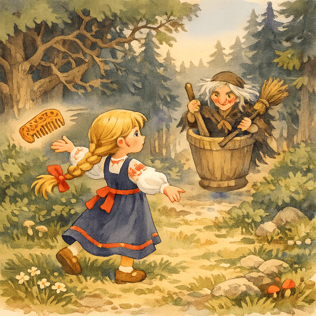 Волшебный гребешок превращается в дремучий лес