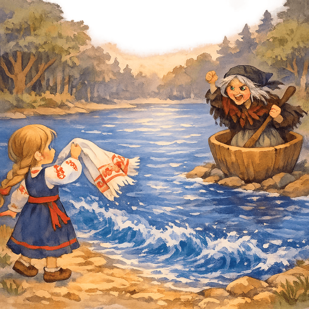 Полотенце превращается в широкую реку