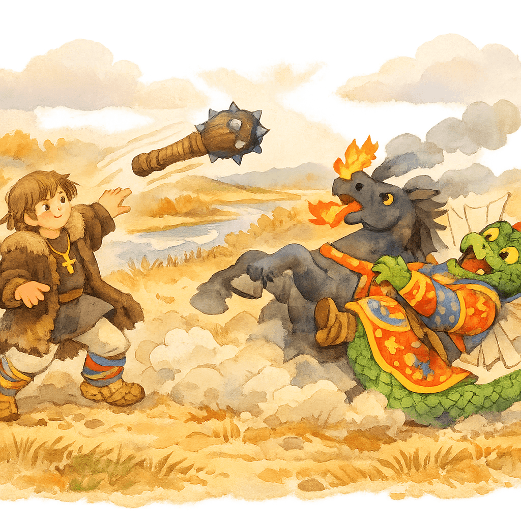 Алёша бросил тяжёлую палицу и сразил Тугарина