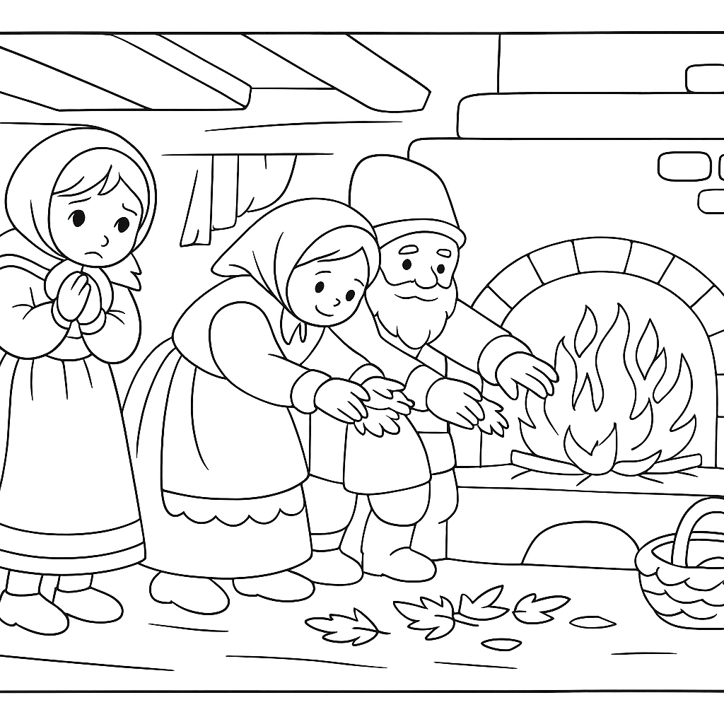 Раскраска по сказке "Кривая уточка"