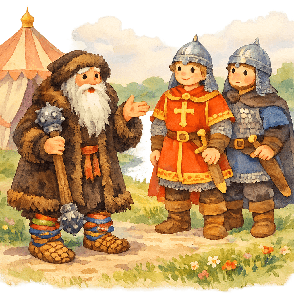 Калика перехожий пришёл к шатру и рассказал о Тугарине