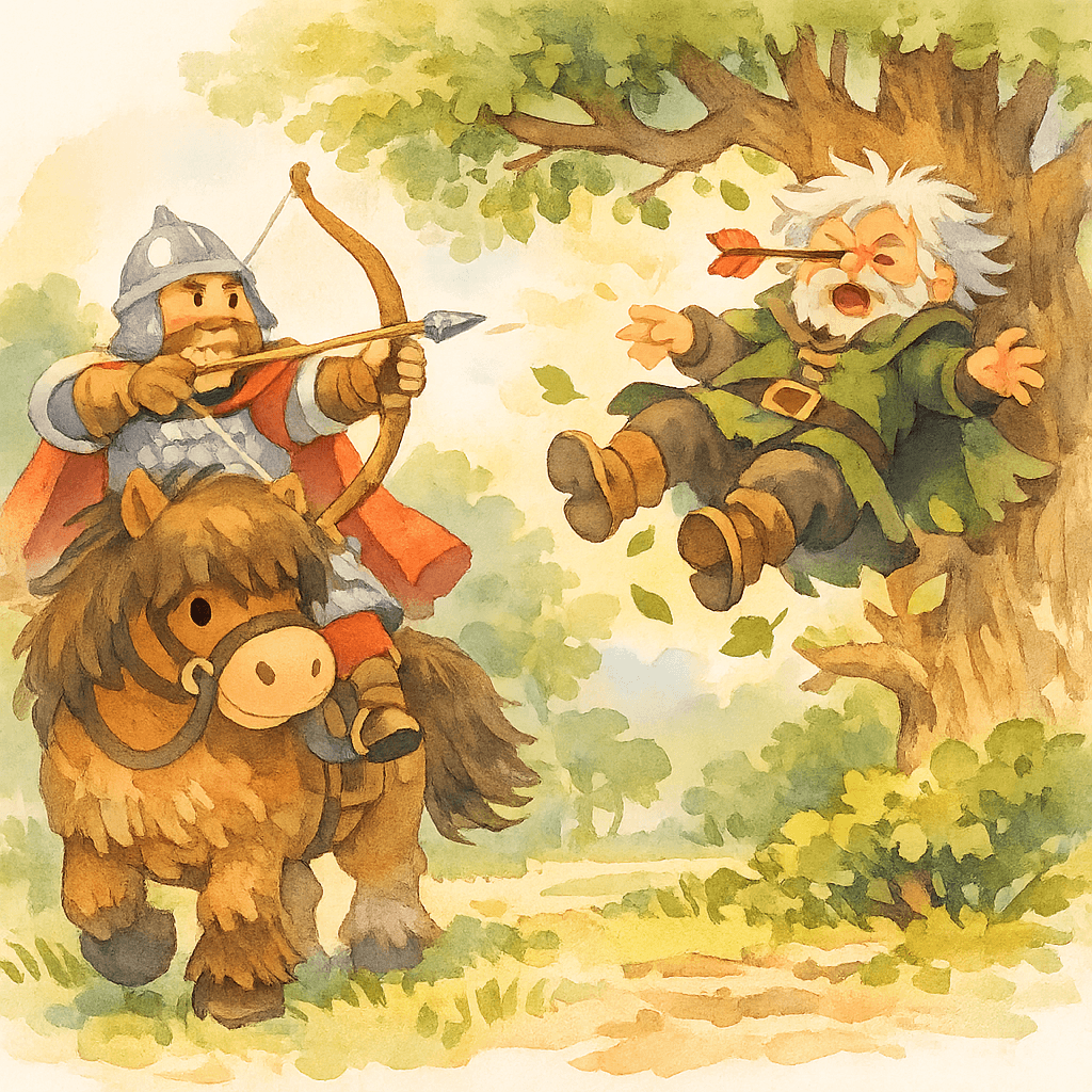 Илья стреляет в Соловья-разбойника с коня