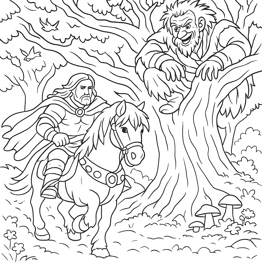 Раскраски: Илья-муромец и соловей-разбойник