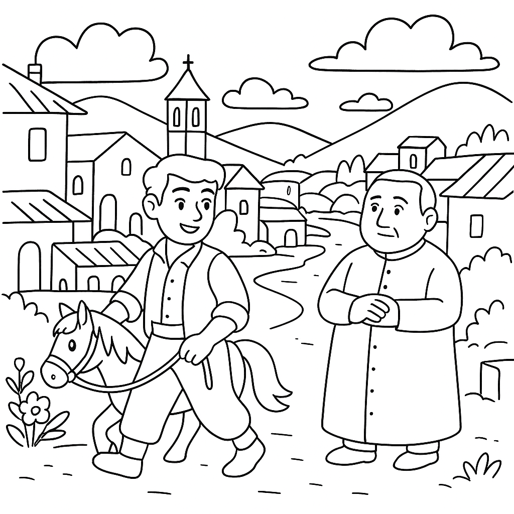 Раскраски: Черная лошадка