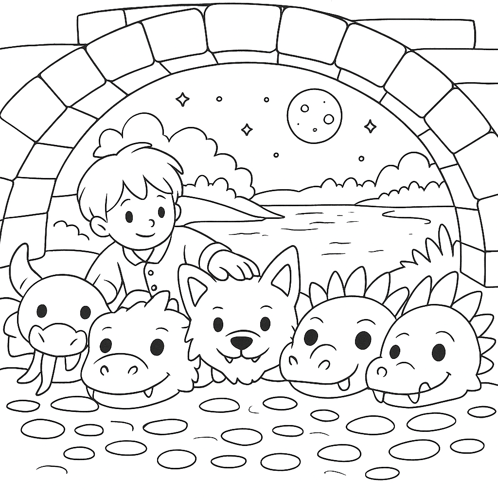 Раскраска по сказке "Иван - крестьянский сын и чудо-юдо"