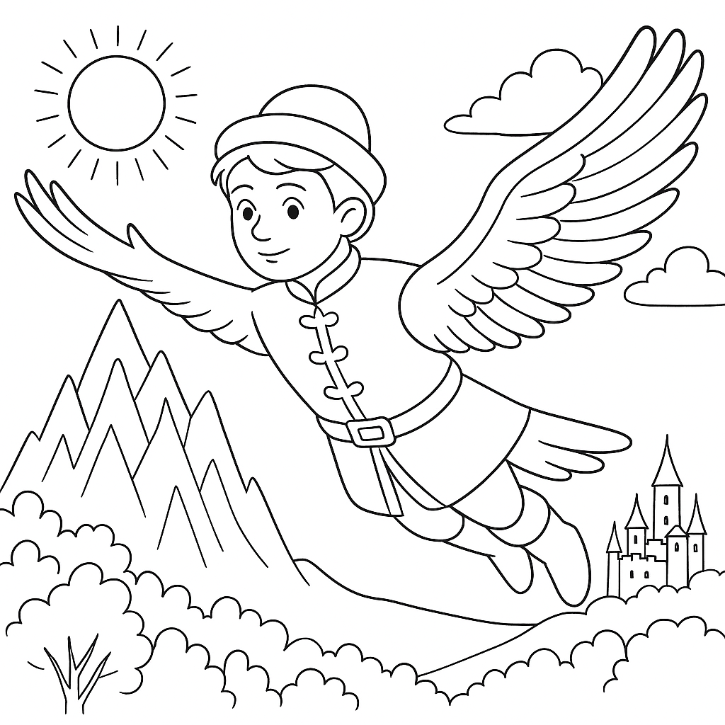 Раскраска по сказке "Хрустальная гора"