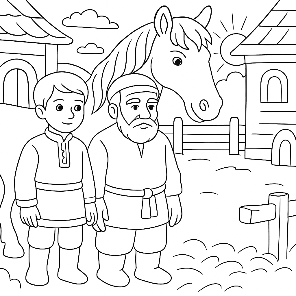 Раскраски: Ведьма и солнцева сестра