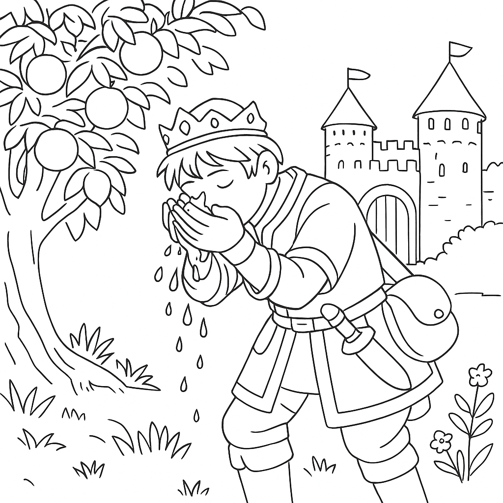 Раскраска по сказке "Иван-царевич и серый волк"