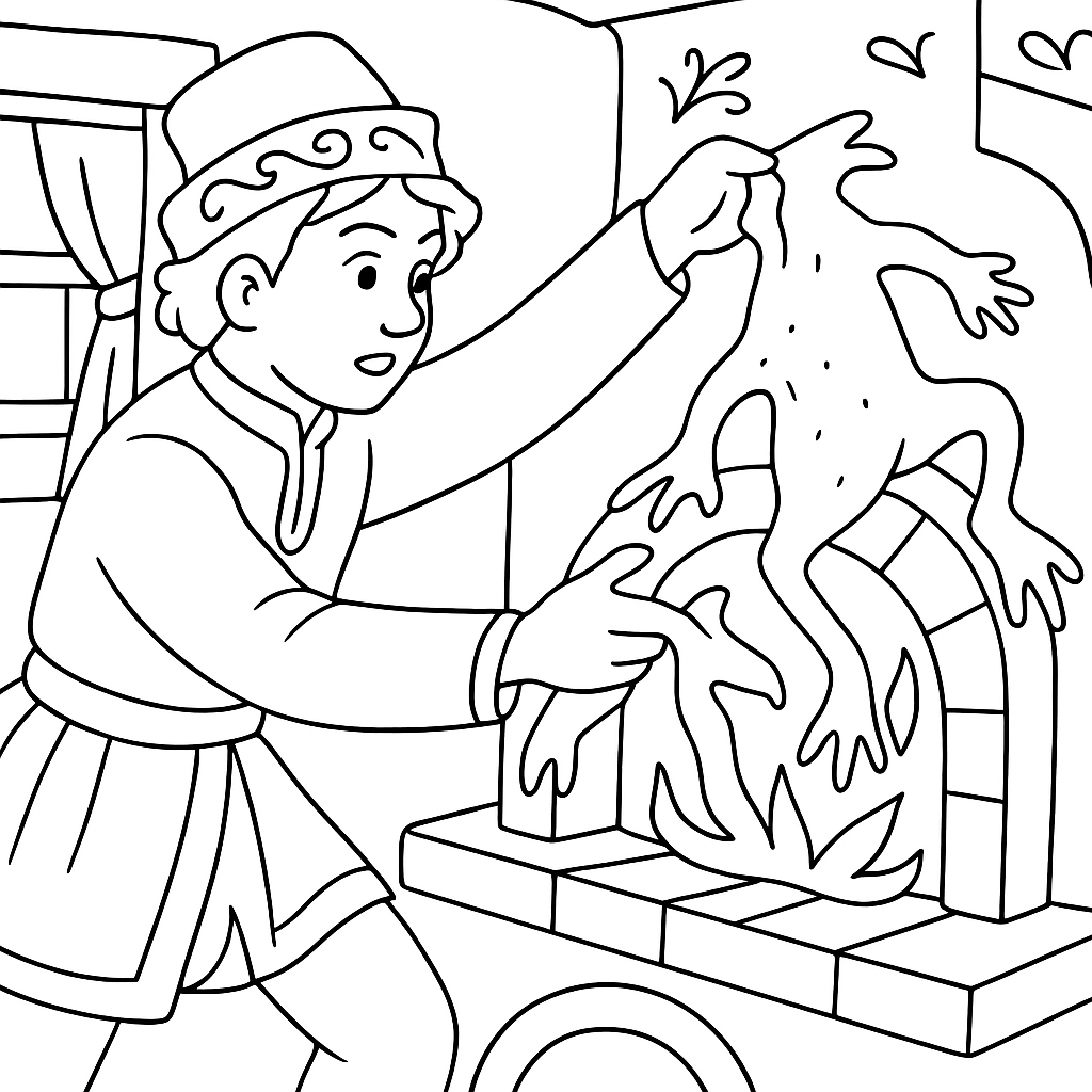 Раскраска по сказке "Иван Царевич и Царевна лягушка"