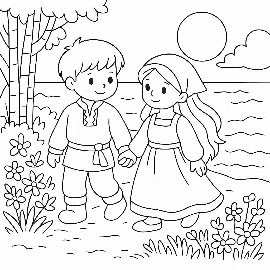 Раскраска по сказке "Доброе слово"