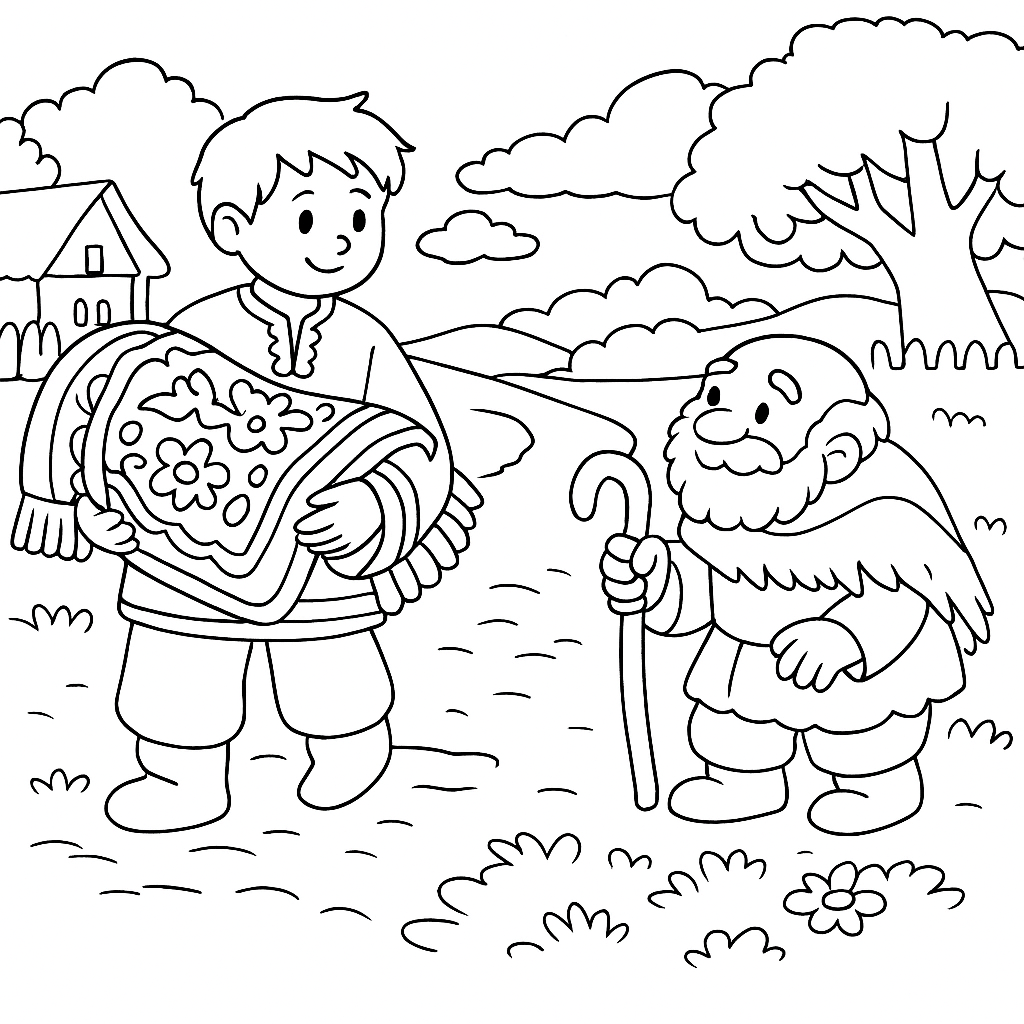 Раскраска по сказке "Доброе слово"