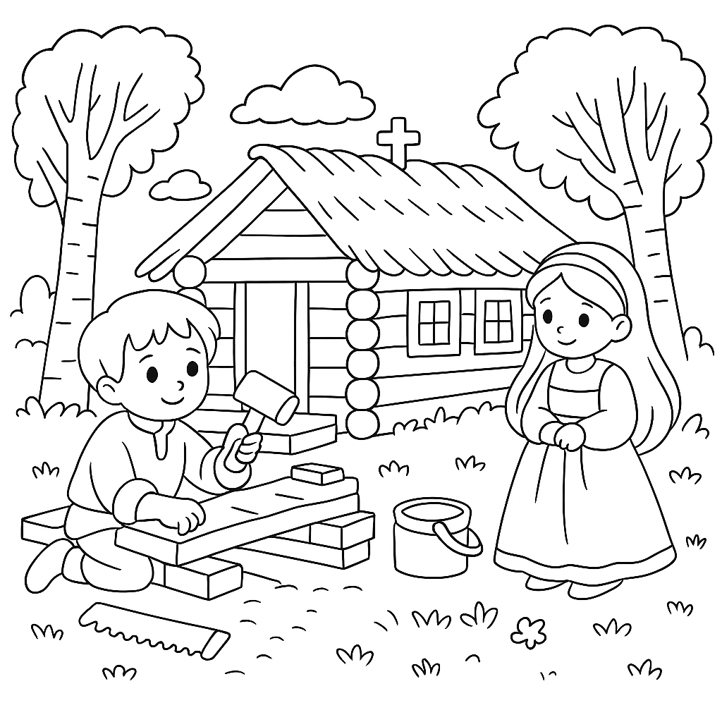 Раскраска по сказке "Доброе слово"