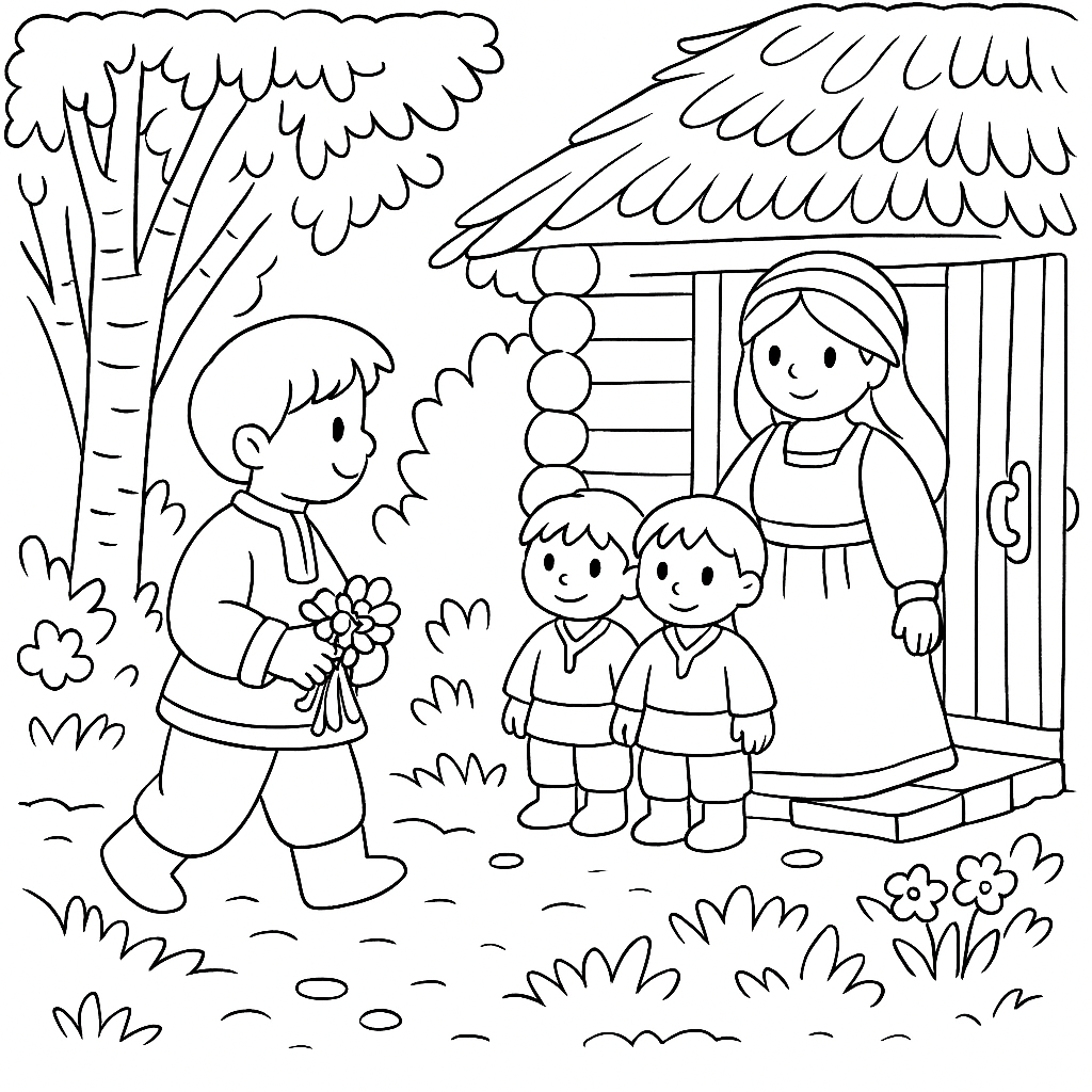 Раскраска по сказке "Доброе слово"