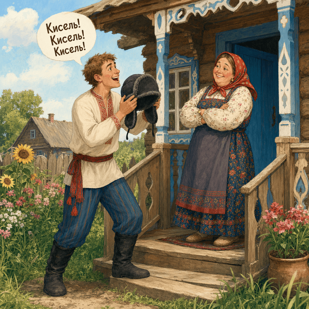 Иванка повторяет слово "кисель" в шапку на крыльце у тёщи