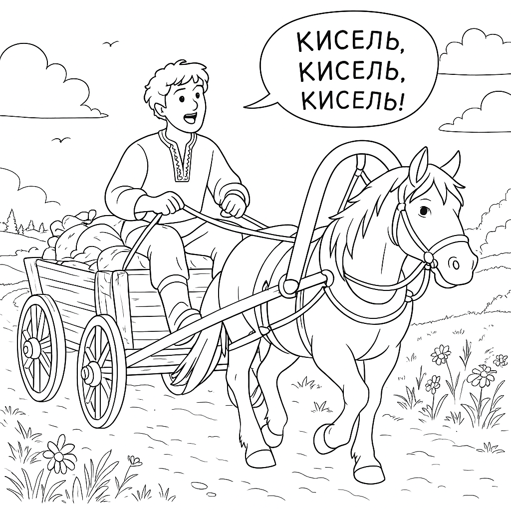 Раскраска по сказке "Потерянное слово"