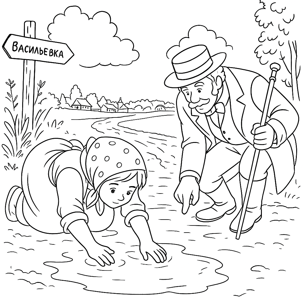 Раскраска по сказке "Потерянное слово"