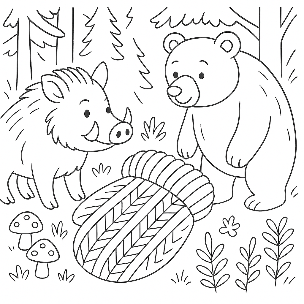 Раскраска по сказке "Рукавичка"