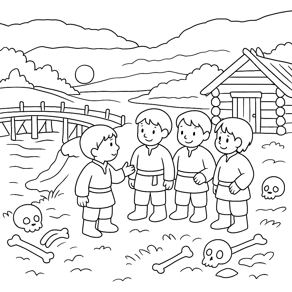 Раскраска по сказке "Иван - крестьянский сын и чудо-юдо"