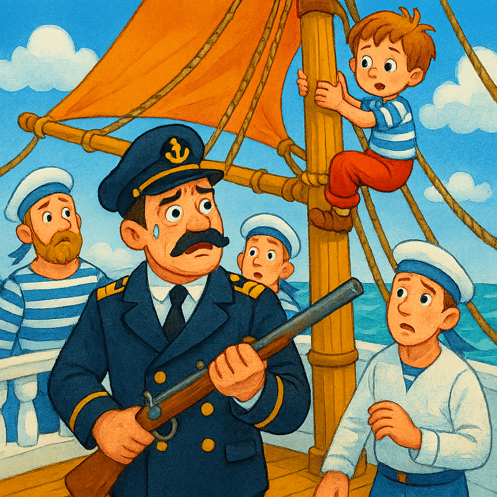 Капитан наблюдает за своим сыном.