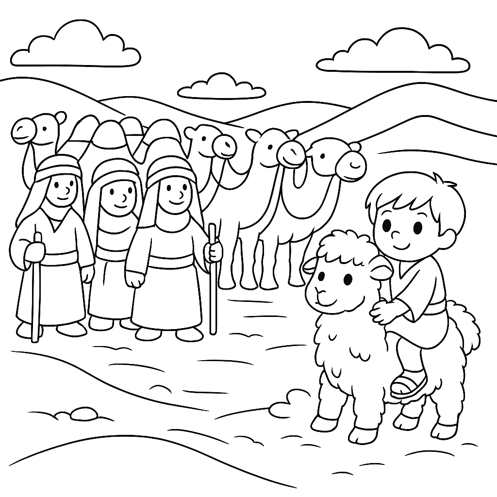 Раскраска по сказке "Сказка про доброго дракона"