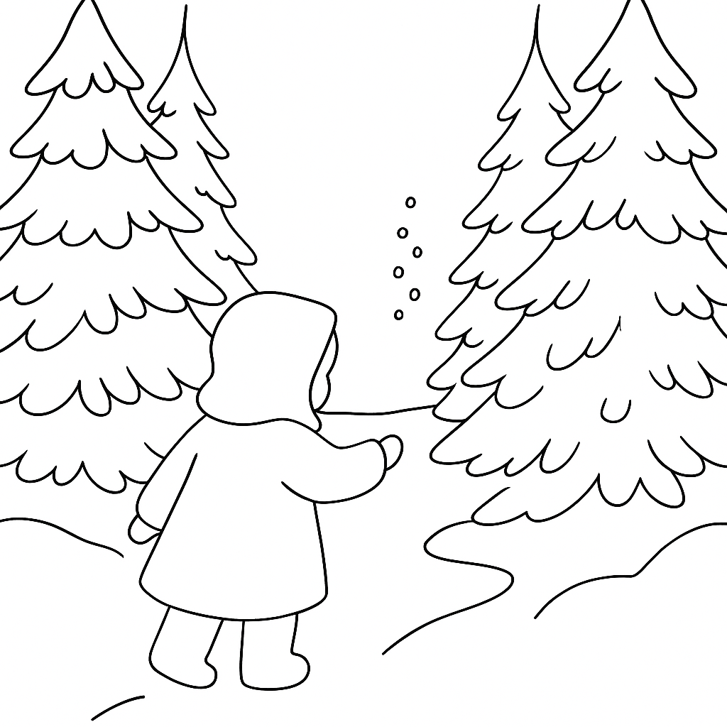 Раскраска по сказке "Двенадцать месяцев"