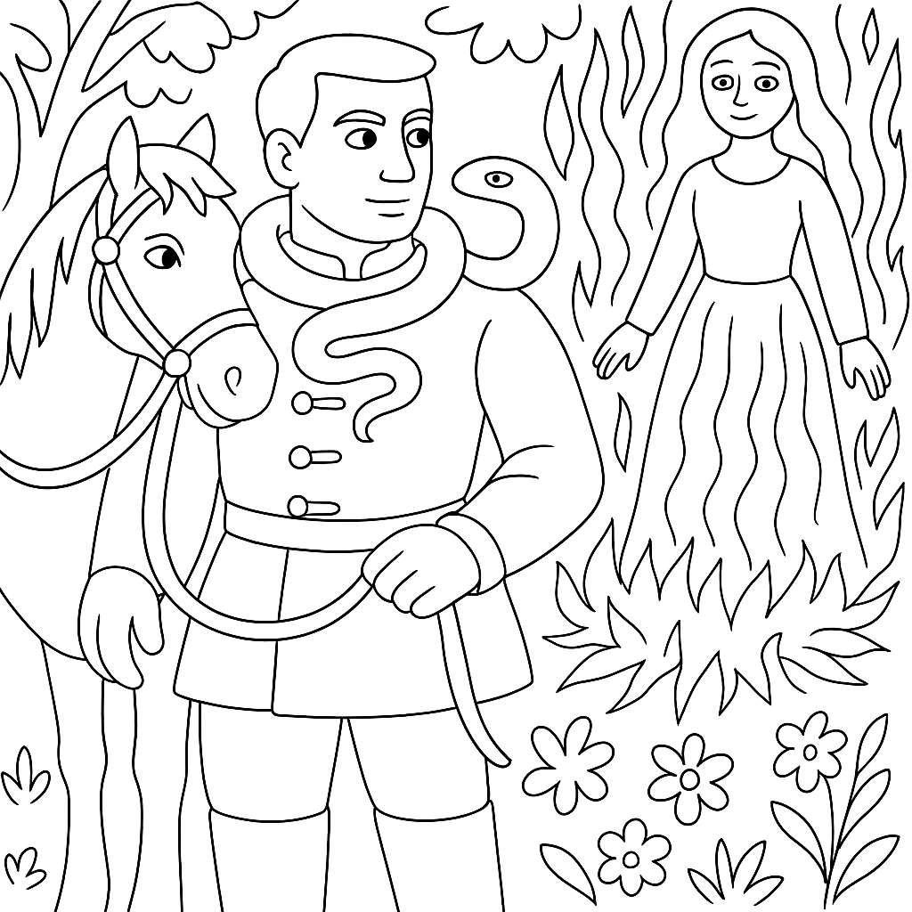 Раскраски: Царевна-змея