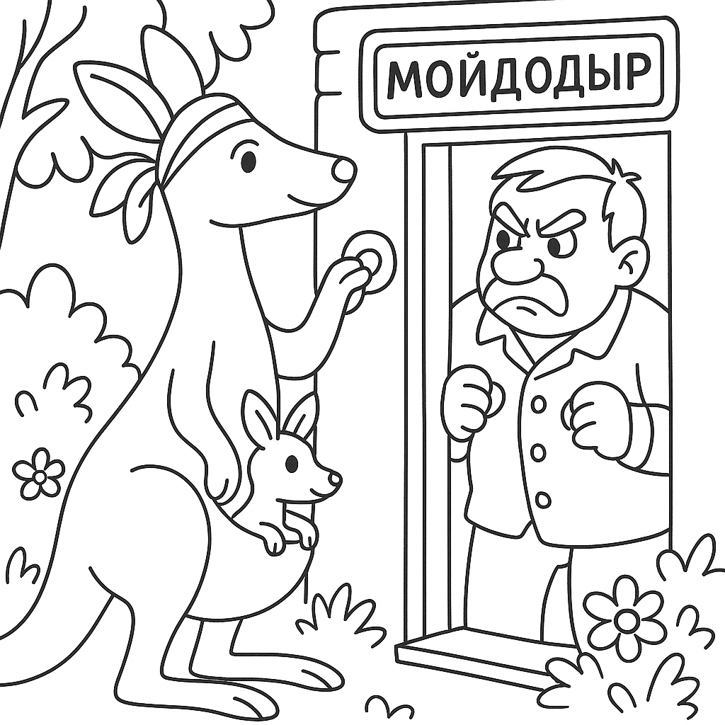 Раскраска по сказке "Телефон"