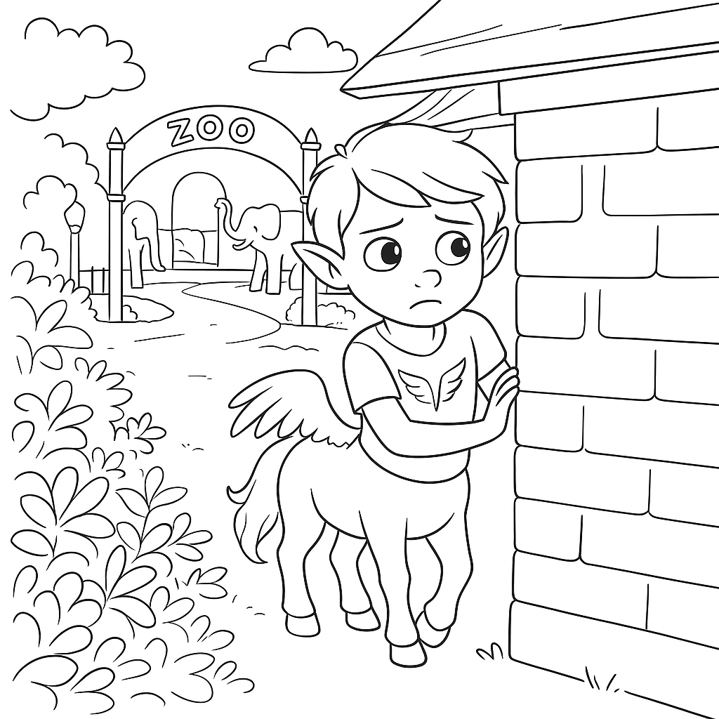 Раскраска по сказке "Таинственные круги в зоопарке"