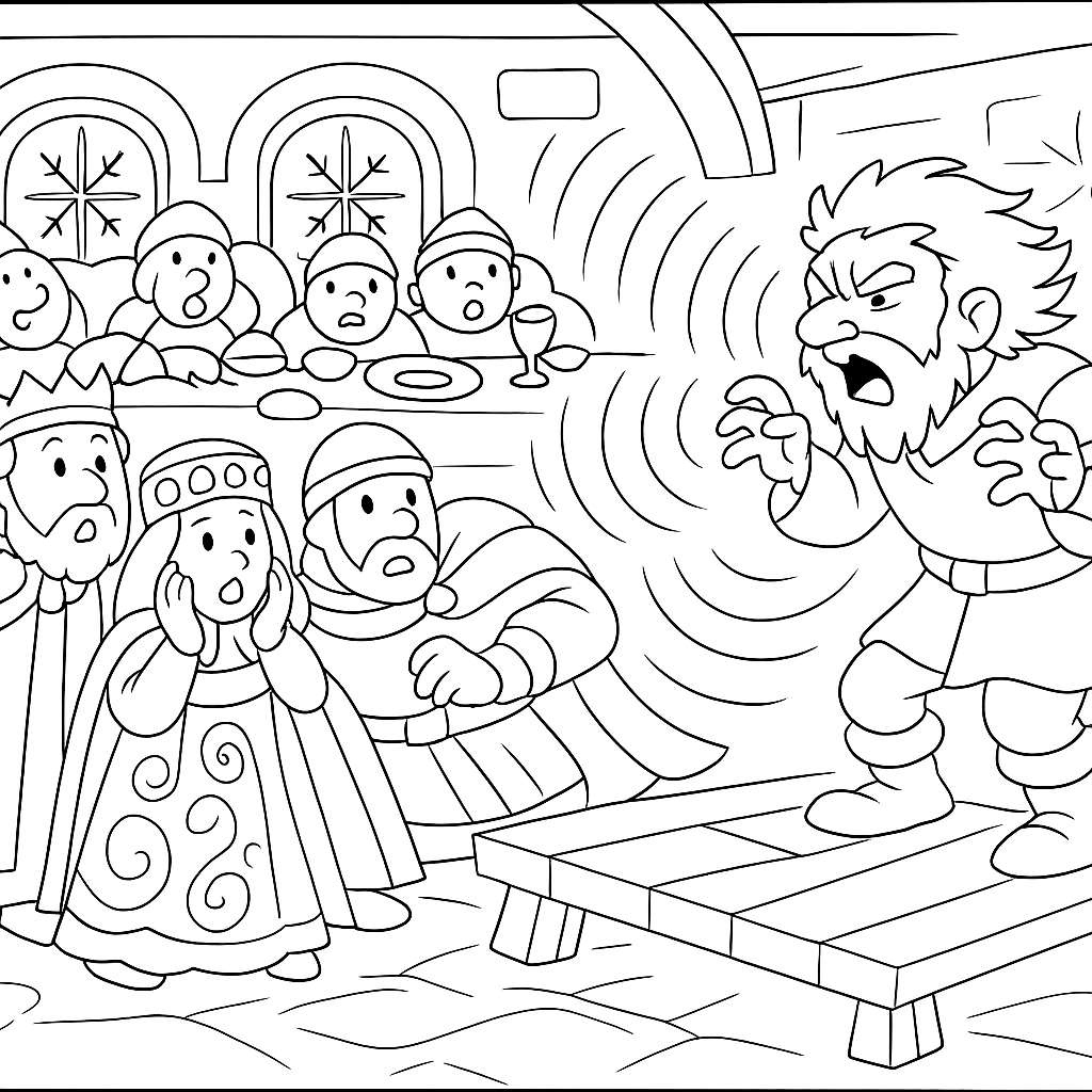 Раскраска по сказке "Илья-муромец и соловей-разбойник"