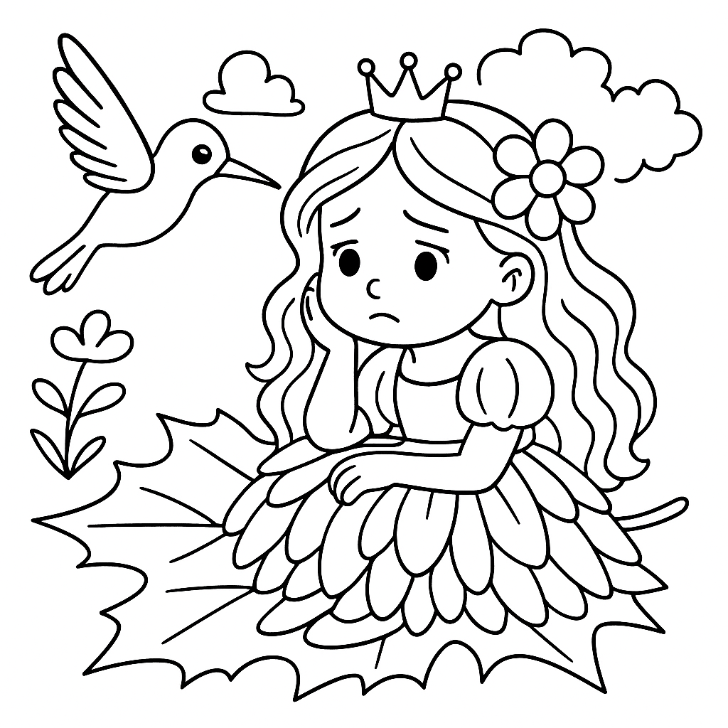 Раскраска по сказке "Самая маленькая принцесса"