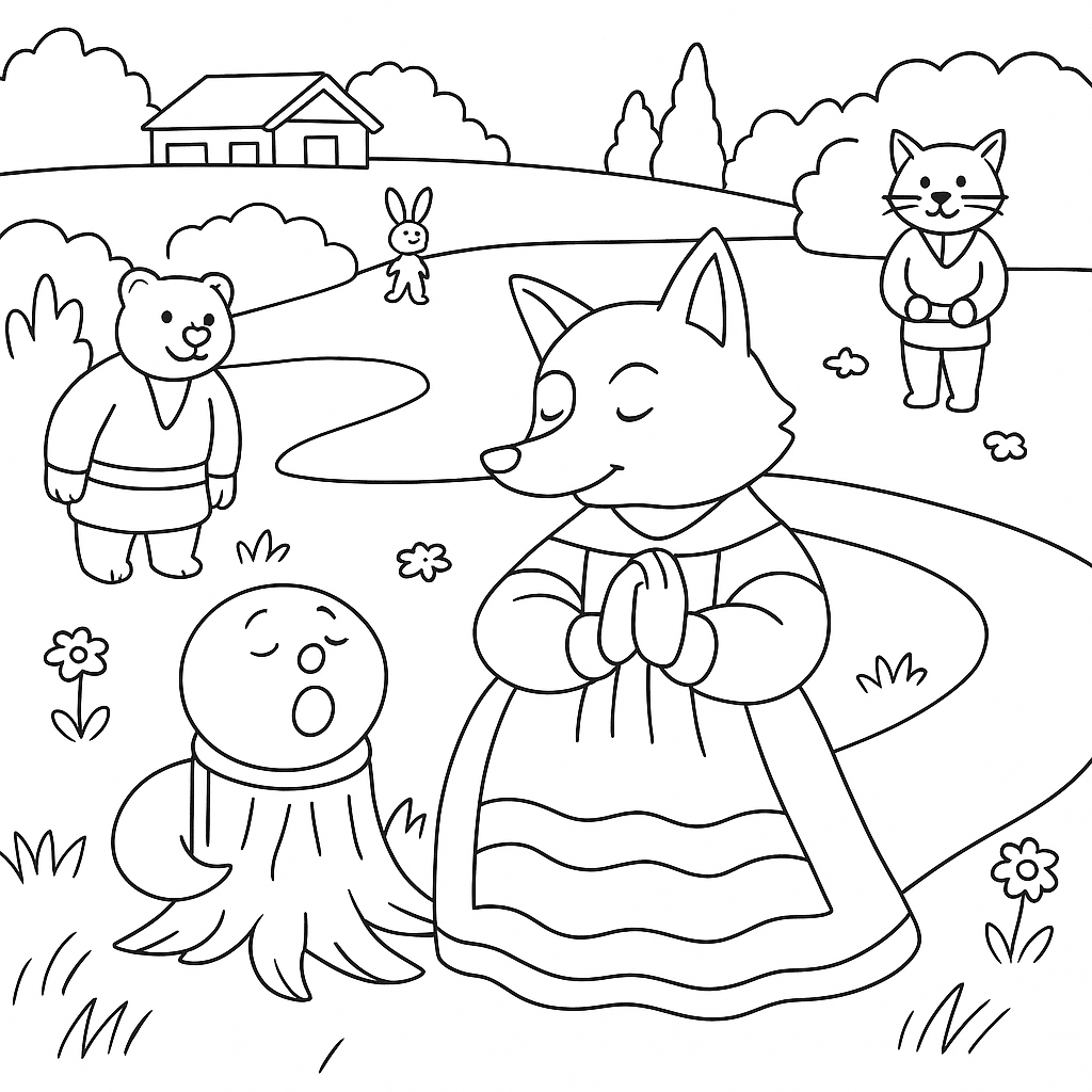 Раскраска по сказке "Колобок"